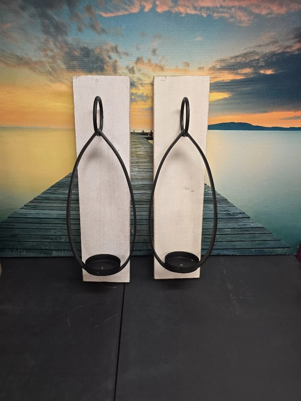 Hobby Lobby Black Metal Teardrop Hanging Candle Sconces